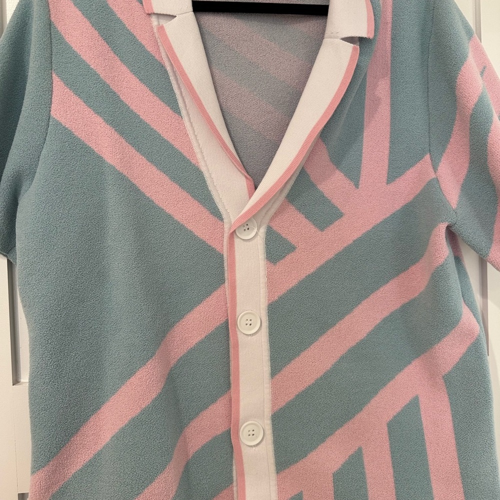 SER.O.YA Pastel Blue and Pink Striped Short-Sleeve Top - Picture 6 of 12